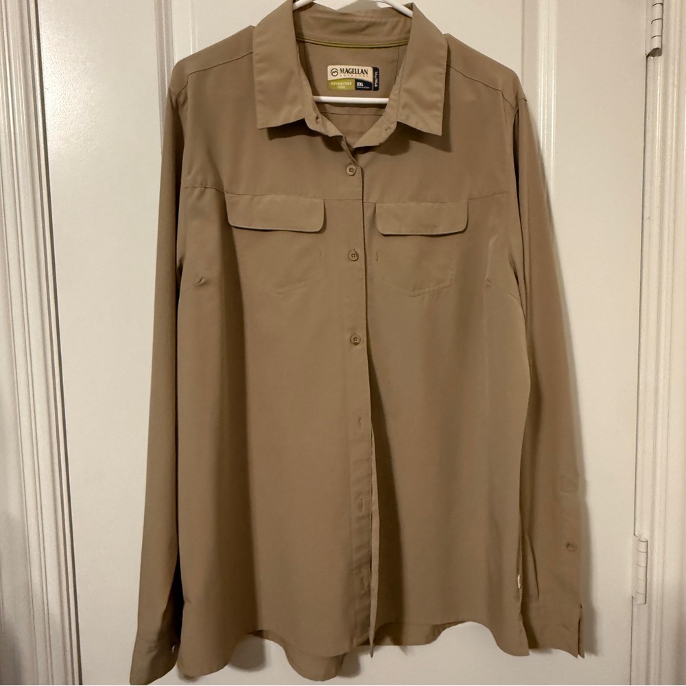 PTP 22.5” No-Fly-Zone Hiking Shirt XXL Khaki/Tan 🤎Insect Repellent Adventure - Picture 12 of 16